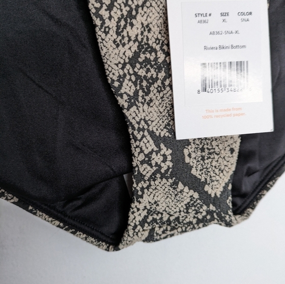 ANDIE SWIM The Belted Riviera Bikini Bottom Snake Print NEW Size XL - Picture 5 of 6